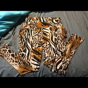 Jungle print harem leggings